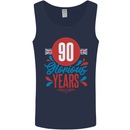 Glorious 90 Years 90th Birthday Union Jack Flag Mens Vest Tank Top Navy Blue