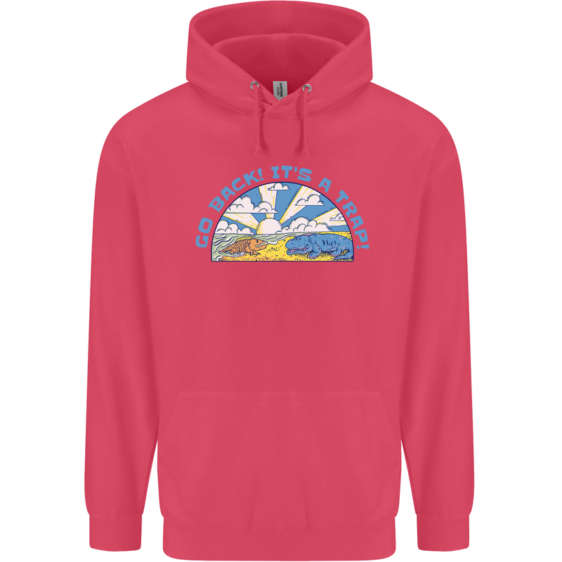 Go Back Its a Trap Funny Evolution Dinosaurs Childrens Kids Hoodie Heliconia