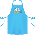 Go Back Its a Trap Funny Evolution Dinosaurs Cotton Apron 100% Organic Turquoise