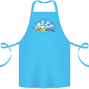 Go Back Its a Trap Funny Evolution Dinosaurs Cotton Apron 100% Organic Turquoise