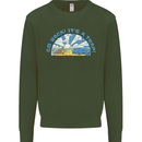 Go Back Its a Trap Funny Evolution Dinosaurs Kids Sweatshirt Jumper Forest Green