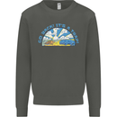 Go Back Its a Trap Funny Evolution Dinosaurs Kids Sweatshirt Jumper Storm Grey