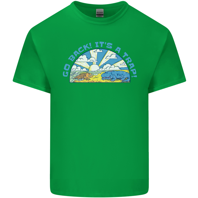 Go Back Its a Trap Funny Evolution Dinosaurs Kids T-Shirt Childrens Irish Green