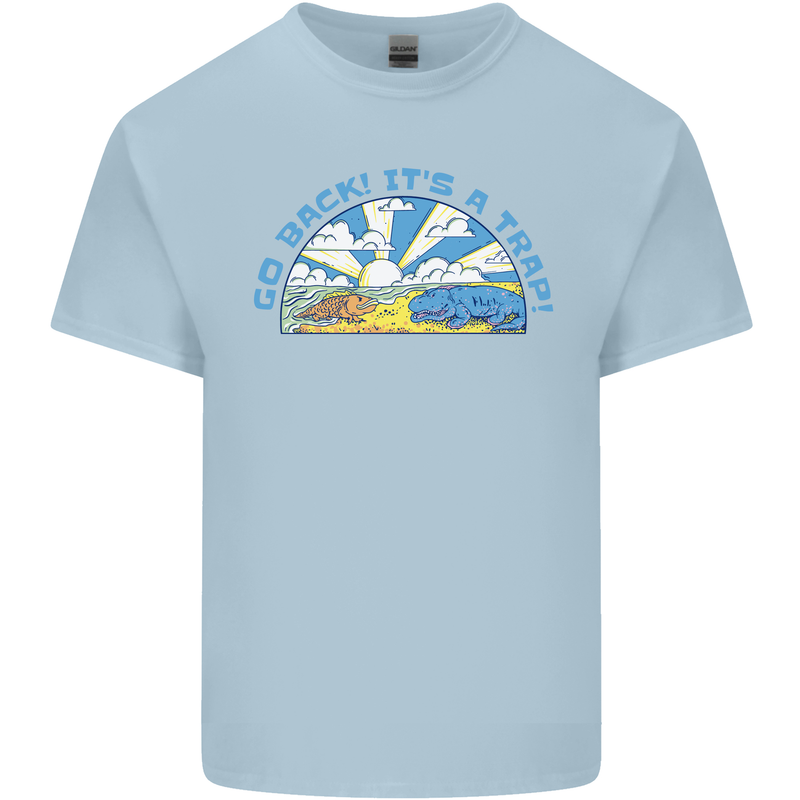 Go Back Its a Trap Funny Evolution Dinosaurs Kids T-Shirt Childrens Light Blue