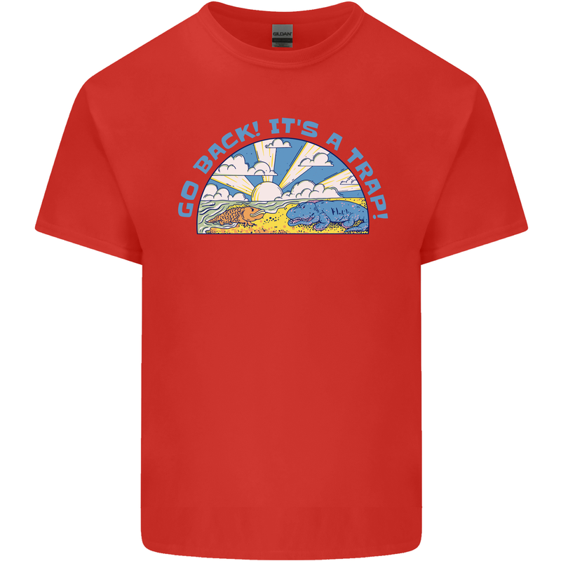 Go Back Its a Trap Funny Evolution Dinosaurs Kids T-Shirt Childrens Red