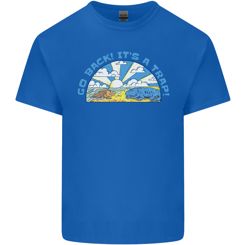 Go Back Its a Trap Funny Evolution Dinosaurs Kids T-Shirt Childrens Royal Blue