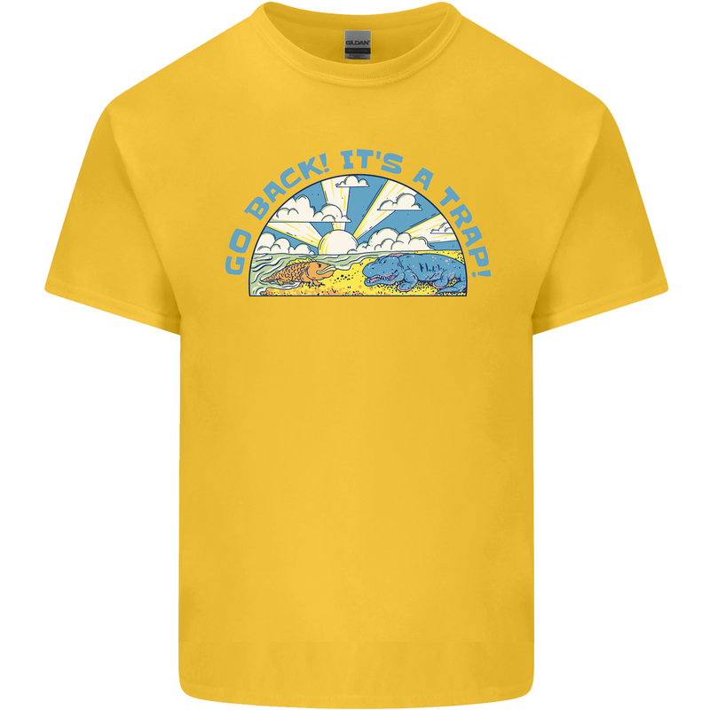 Go Back Its a Trap Funny Evolution Dinosaurs Kids T-Shirt Childrens Yellow