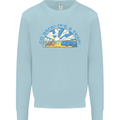 Go Back Its a Trap Funny Evolution Dinosaurs Mens Sweatshirt Jumper Light Blue
