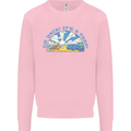 Go Back Its a Trap Funny Evolution Dinosaurs Mens Sweatshirt Jumper Light Pink