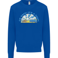Go Back Its a Trap Funny Evolution Dinosaurs Mens Sweatshirt Jumper Royal Blue