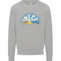 Go Back Its a Trap Funny Evolution Dinosaurs Mens Sweatshirt Jumper Sports Grey