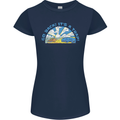 Go Back Its a Trap Funny Evolution Dinosaurs Womens Petite Cut T-Shirt Navy Blue