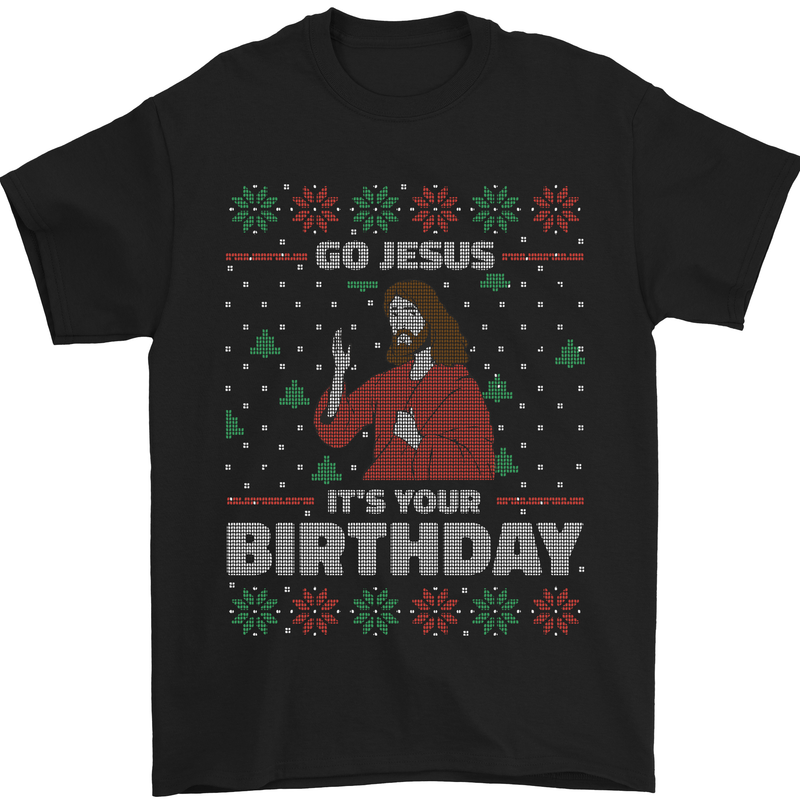 a black t - shirt with a picture of jesus on it