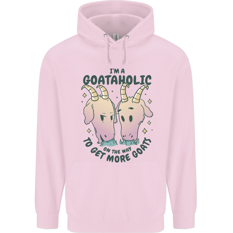Goataholic On the Way to Get More Goats Childrens Kids Hoodie Light Pink