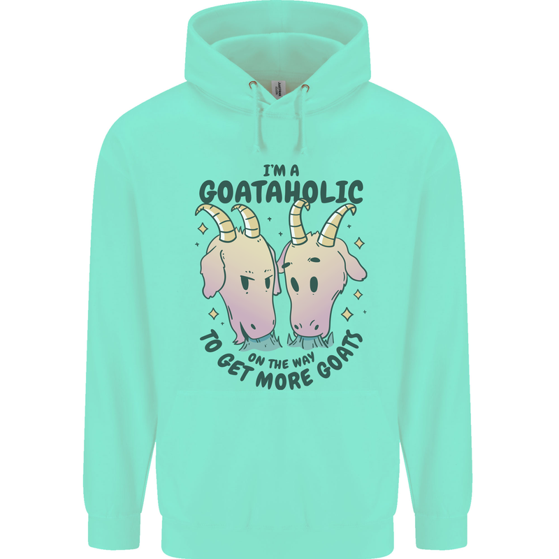Goataholic On the Way to Get More Goats Childrens Kids Hoodie Peppermint