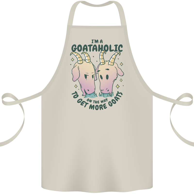 Goataholic On the Way to Get More Goats Cotton Apron 100% Organic Natural