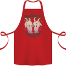 Goataholic On the Way to Get More Goats Cotton Apron 100% Organic Red