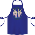Goataholic On the Way to Get More Goats Cotton Apron 100% Organic Royal Blue
