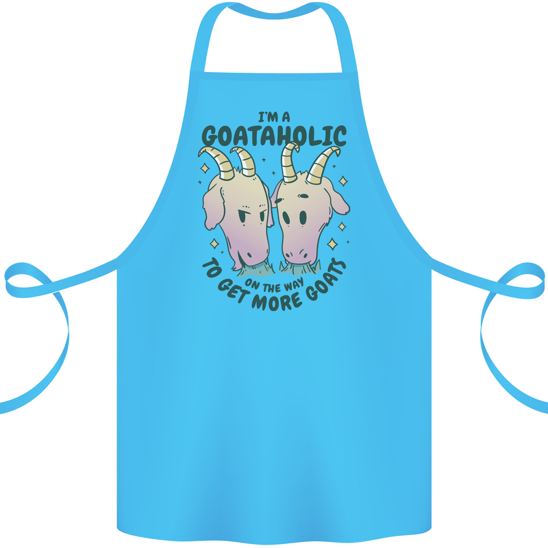 Goataholic On the Way to Get More Goats Cotton Apron 100% Organic Turquoise