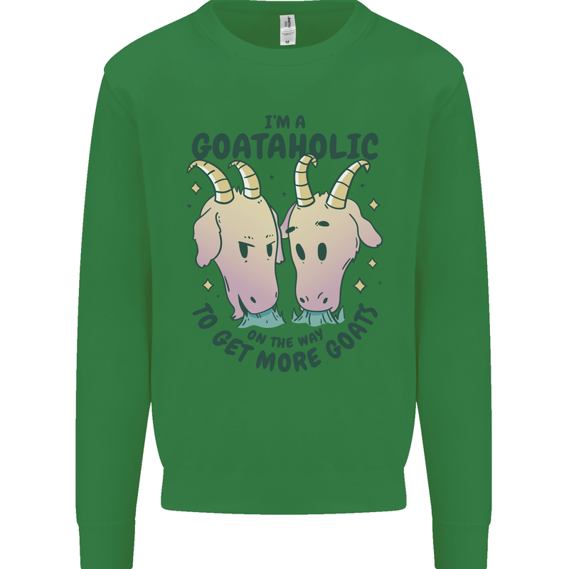 Goataholic On the Way to Get More Goats Kids Sweatshirt Jumper Irish Green