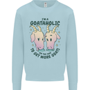 Goataholic On the Way to Get More Goats Kids Sweatshirt Jumper Light Blue