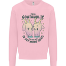 Goataholic On the Way to Get More Goats Kids Sweatshirt Jumper Light Pink