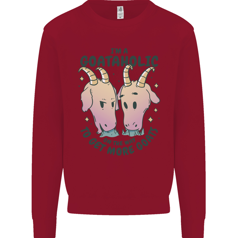 Goataholic On the Way to Get More Goats Kids Sweatshirt Jumper Red