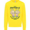 Goataholic On the Way to Get More Goats Kids Sweatshirt Jumper Yellow
