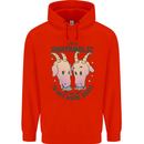 Goataholic On the Way to Get More Goats Mens 80% Cotton Hoodie Bright Red