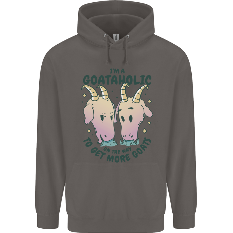 Goataholic On the Way to Get More Goats Mens 80% Cotton Hoodie Charcoal