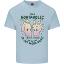 Goataholic On the Way to Get More Goats Mens Cotton T-Shirt Tee Top Light Blue