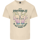 Goataholic On the Way to Get More Goats Mens Cotton T-Shirt Tee Top Natural
