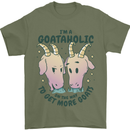 Goataholic On the Way to Get More Goats Mens T-Shirt 100% Cotton Military Green