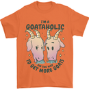 Goataholic On the Way to Get More Goats Mens T-Shirt 100% Cotton Orange