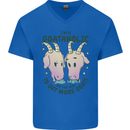 Goataholic On the Way to Get More Goats Mens V-Neck Cotton T-Shirt Royal Blue