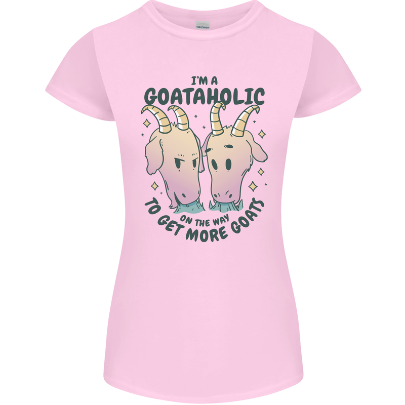 Goataholic On the Way to Get More Goats Womens Petite Cut T-Shirt Light Pink
