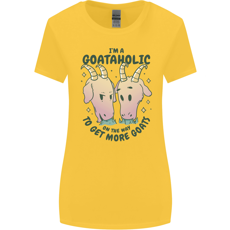 Goataholic On the Way to Get More Goats Womens Wider Cut T-Shirt Yellow