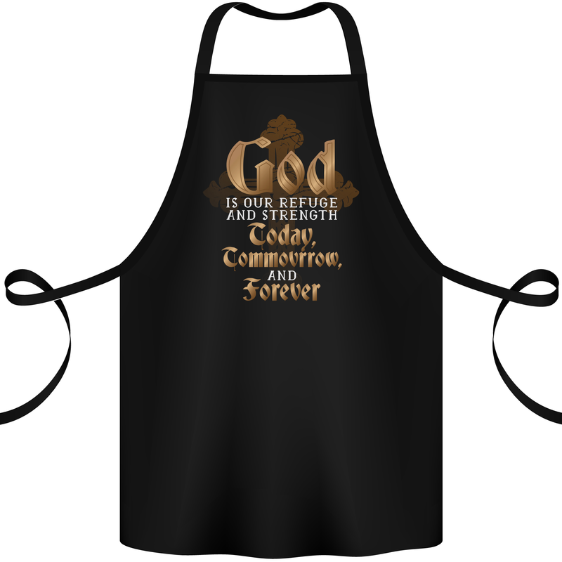God Forever Christian Cross Christianity Jesus Cotton Apron 100% Organic Black