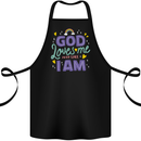 God Loves Me Christian Christianity Jesus Cotton Apron 100% Organic Black
