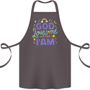 God Loves Me Christian Christianity Jesus Cotton Apron 100% Organic Dark Grey