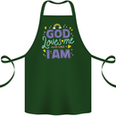 God Loves Me Christian Christianity Jesus Cotton Apron 100% Organic Forest Green