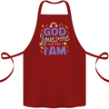 God Loves Me Christian Christianity Jesus Cotton Apron 100% Organic Maroon