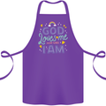 God Loves Me Christian Christianity Jesus Cotton Apron 100% Organic Purple