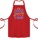 God Loves Me Christian Christianity Jesus Cotton Apron 100% Organic Red