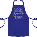 God Loves Me Christian Christianity Jesus Cotton Apron 100% Organic Royal Blue