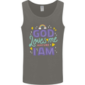 God Loves Me Christian Christianity Jesus Mens Vest Tank Top Charcoal
