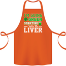 Going Green Funny St Patricks Day Beer Alcohol Cotton Apron 100% Organic Orange