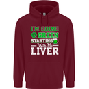Going Green Funny St Patricks Day Beer Alcohol Mens 80% Cotton Hoodie Maroon