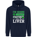 Going Green Funny St Patricks Day Beer Alcohol Mens 80% Cotton Hoodie Navy Blue