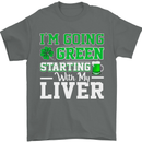 Going Green Funny St Patricks Day Beer Alcohol Mens T-Shirt 100% Cotton Charcoal